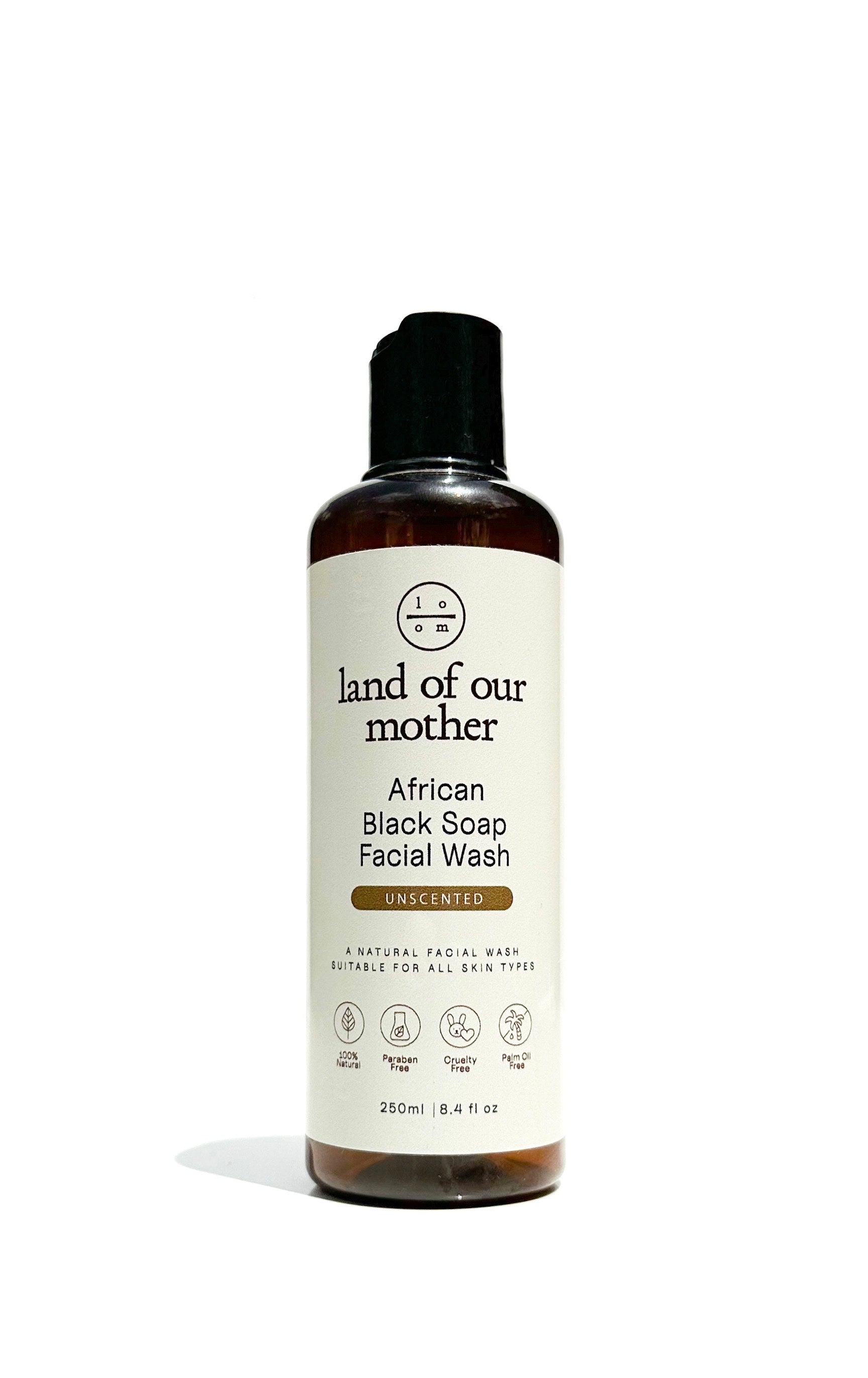 African black soap facial wash bottle - daily acne cleanser for dark spots